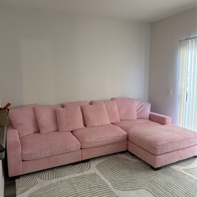 Latitude Run® Upholstered Corduroy Sofa With Solid Wood Legs